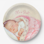 Girls Vintag Baby Shower Pappteller (Vorderseite)