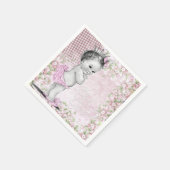 Girls Vintag Baby Shower Serviette (Ecke)