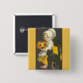 Girls Vintag Halloween Thema Button Button Abzeich (Vorne & Hinten)