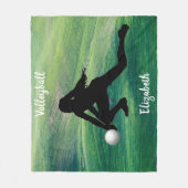 Girls Volleyball auf der grünen Fleece Blanket (Vorderseite)
