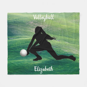 Girls Volleyball auf der grünen Fleece Blanket