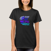 Girls Volleyball Bump Set Spike Repeat Blue Purple T-Shirt (Vorderseite)