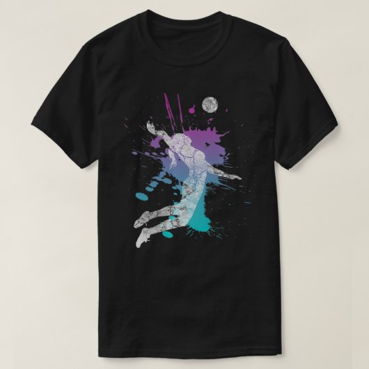 Girls Volleyball Giison Pink & Blue Server Tee Di (Design vorne)