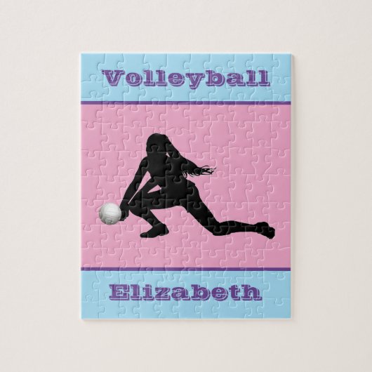 Girls Volleyball Pastel Jigsaw Puzzle (Vertikal)