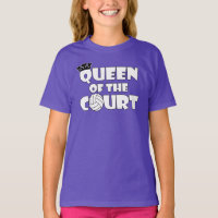 Girls Volleyball Queen of the Court Funny T - Shir