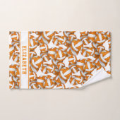 Girls-Volleyballs Muster personalisiert orange Badhandtuch Set (Handtuch)