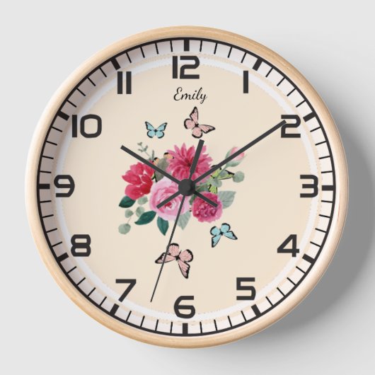 Girls Wall Clock - Personalisierte Geschenkidee Uhr (Vorderseite)