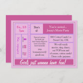 Girls Wanna haben Spaß Film Einladung (Vorne/Hinten)