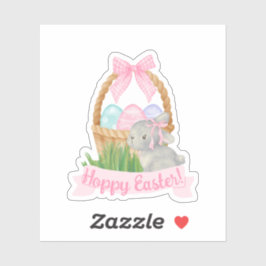 Girls Wasserfarbe Osterkorb Aufkleber