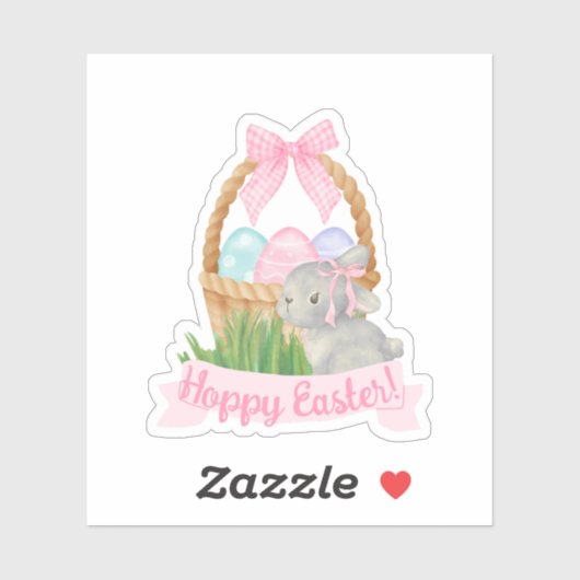 Girls Wasserfarbe Osterkorb Aufkleber (Blatt)