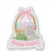 Girls Wasserfarbe Osterkorb Aufkleber (Vorderseite)