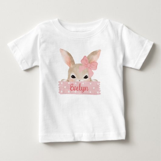 Girls Wasserfarbe Rosa Ostersonne Baby T-shirt (Vorderseite)