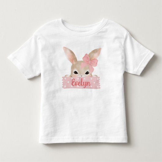 Girls Wasserfarbe Rosa Ostersonne Kleinkind T-shirt (Vorderseite)