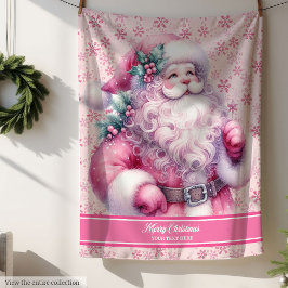 Girls Wasserfarbe Rosa Santa Blanket Pinkmas Sherpadecke