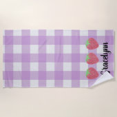 Girls Wasserfarbe Strawberry Trio und Karierter St Strandtuch (Vorderseite)