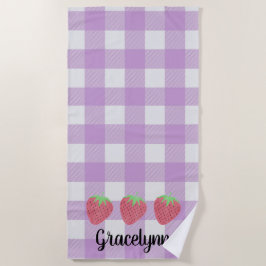 Girls Wasserfarbe Strawberry Trio und Karierter St Strandtuch