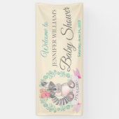 Girls Watercolor Baby Raccoon Babydusche Banner (Vertikal)