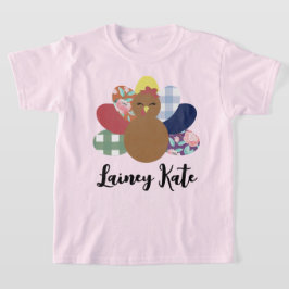 Girls Watercolor Kariert Floral Türkei Jugend-T -  T-Shirt