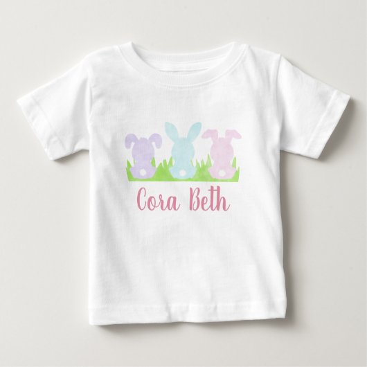 Girl's Watercolor Ostersonne Baby T-shirt (Vorderseite)