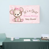 Girl's Watercolor Teddy Bear Baby Shower Banner (Messeveranstaltung)