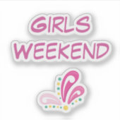 Girls Weekend Anpassbarer Text Aufkleber (Vorderseite)