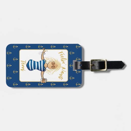 Girls Weekend Bachelorette Feelin' Nauti Funny Gepäckanhänger (Vorderseite horizontal)