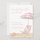 Girls Weekend Beach Junggeselinnen-Abschied Einladung (Vorderseite)