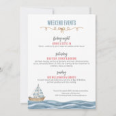 Girls Weekend Beach Nautical Bachelorette Einladung (Rückseite)