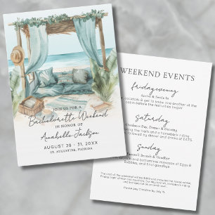Girls Weekend Blue Beach Junggeselinnen-Abschied Einladung