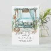 Girls Weekend Blue Beach Junggeselinnen-Abschied Einladung (Stehend Vorderseite)