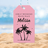 Girls Weekend Blush Pink Palm Tree Beach Handtuch