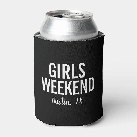 Girls Weekend Can Cooler | Modernes Schwarz Dosenkühler (Kanne Vorderseite)