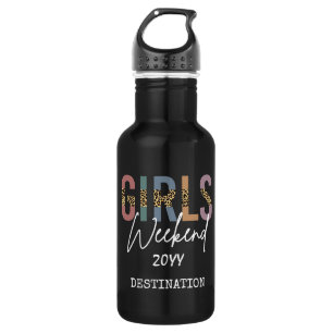 Girls Weekend Cheetah Print Girls Tour Edelstahlflasche
