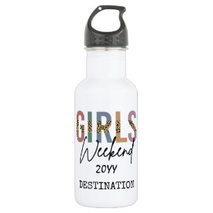 Girls Weekend Cheetah Print Girls Tour Edelstahlflasche