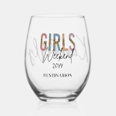 Girls Weekend Cheetah Print Girls Tour Weinglas Ohne Stiel (Vorderseite)