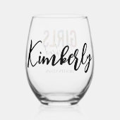 Girls Weekend Cheetah Print Girls Tour Weinglas Ohne Stiel (Rückseite)