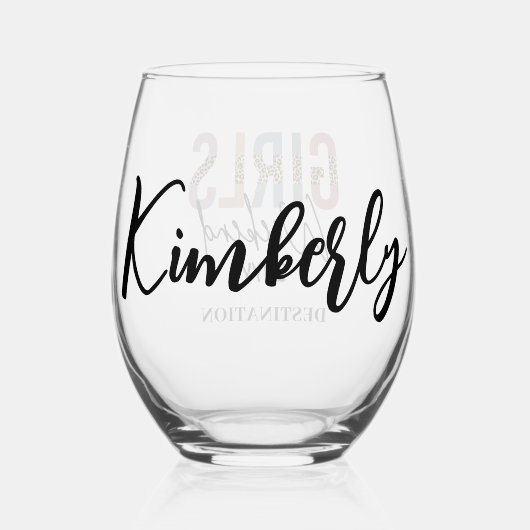 Girls Weekend Cheetah Print Girls Tour Weinglas Ohne Stiel (Rückseite)