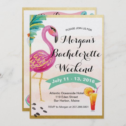 Girls Weekend Einladung (Vorne/Hinten)