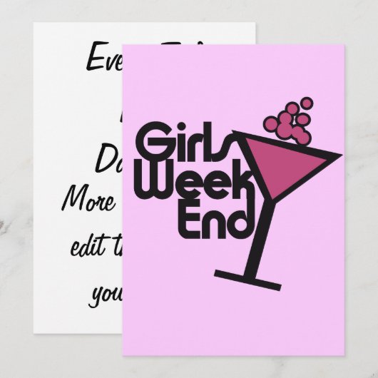 Girls Weekend Einladung (Vorne/Hinten)