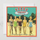 Girls Weekend Einladungen zum Strand (Vorderseite)