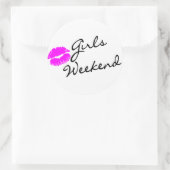 Girls Weekend (Kiss Blk) Runder Aufkleber (Tasche)