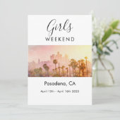 Girls Weekend LA Bachelorette Einladung (Stehend Vorderseite)