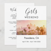 Girls Weekend LA Bachelorette Einladung (Vorne/Hinten)