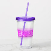 GIRLS WEEKEND Neon LED-Signatur Acryltrinkbecher (Rückseite)