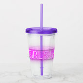 GIRLS WEEKEND Neon LED-Signatur Acryltrinkbecher (Vorderseite)