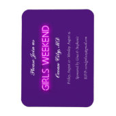 GIRLS WEEKEND Neon LED Signieren Einladung Postkar Magnet (Vertikal)