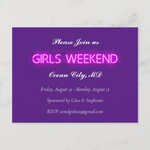 GIRLS WEEKEND Neon LED signieren individuelle Einl Postkarte