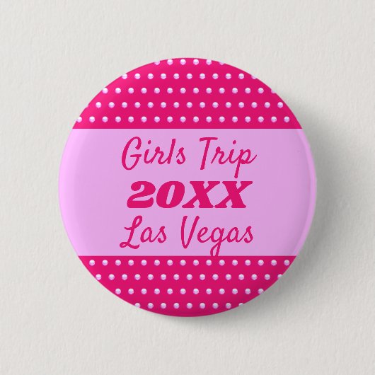 Girls Weekend Niedlich Pink Polka Dot Best Friend Button (Vorderseite)