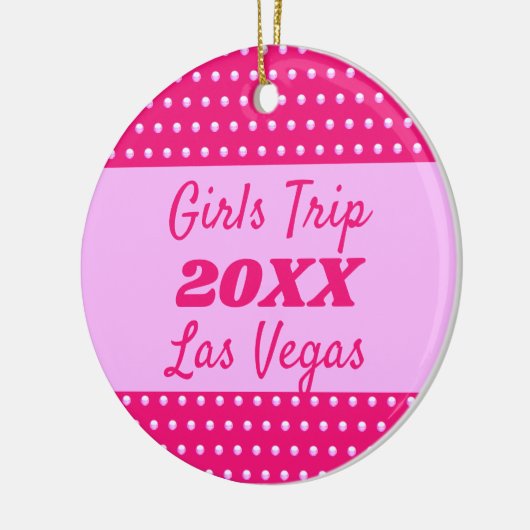 Girls Weekend Niedlich Pink Polka Dot Best Friend Keramik Ornament (Links)