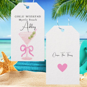 Girls Weekend Niedlich Watercolor Cocktail Modern Geschenkanhänger